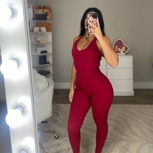 Red athleisure set